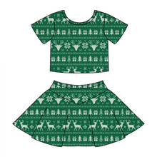 Load image into Gallery viewer, Green sweater | v line skort set (ready to ship)
