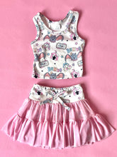 Load image into Gallery viewer, Pink circus| twirl skort set (ready to ship)
