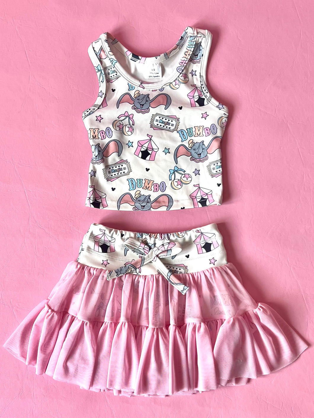 PREORDER(ships early sept) Pink circus| twirl skort set