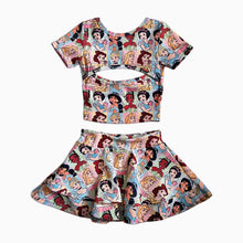 Load image into Gallery viewer, GIRLS- V LINE SKORT SET| pastel princess (ready to ship)
