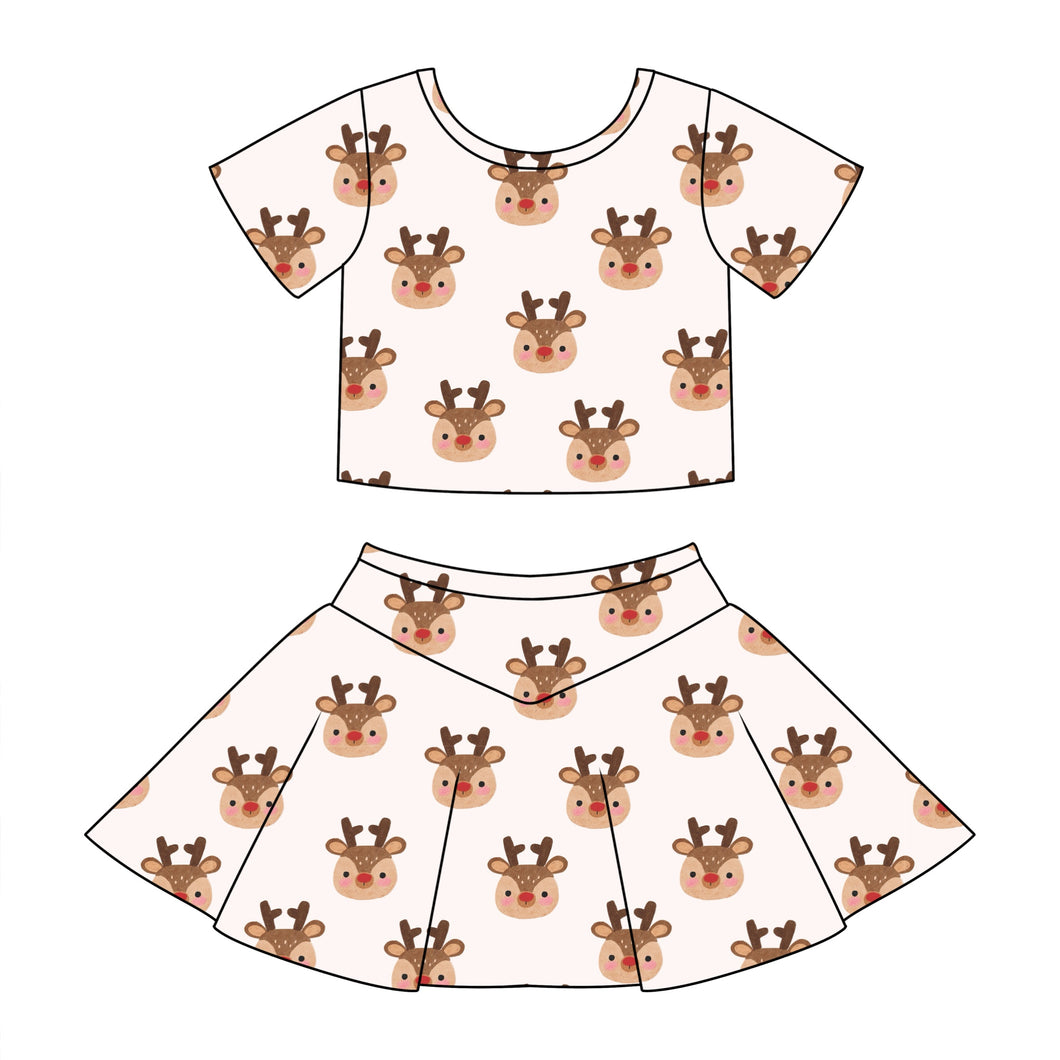 Reindeer | v line skort set (ready to ship)