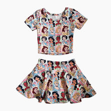 Load image into Gallery viewer, GIRLS- V LINE SKORT SET| pastel princess (ready to ship)
