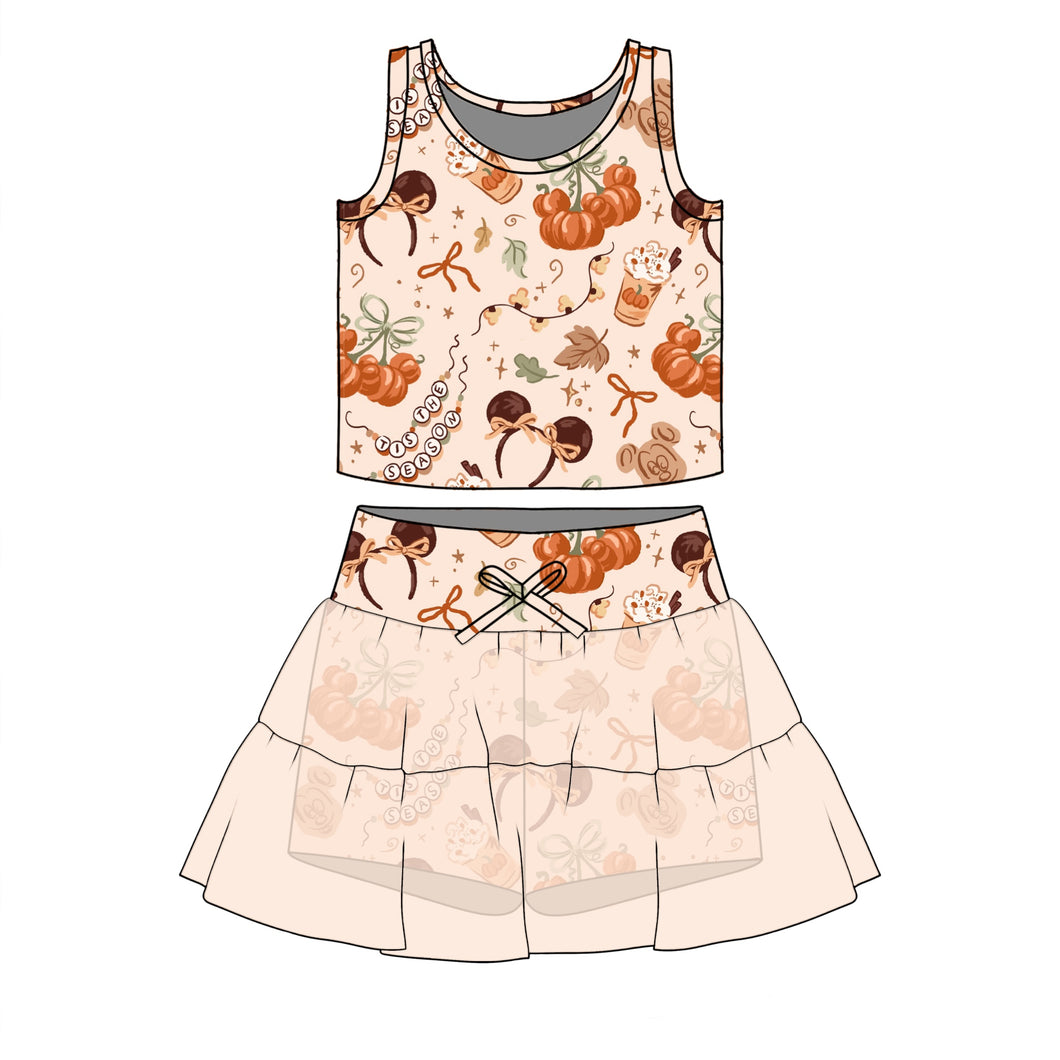 Fall latte| twirl skort set (PREORDER)