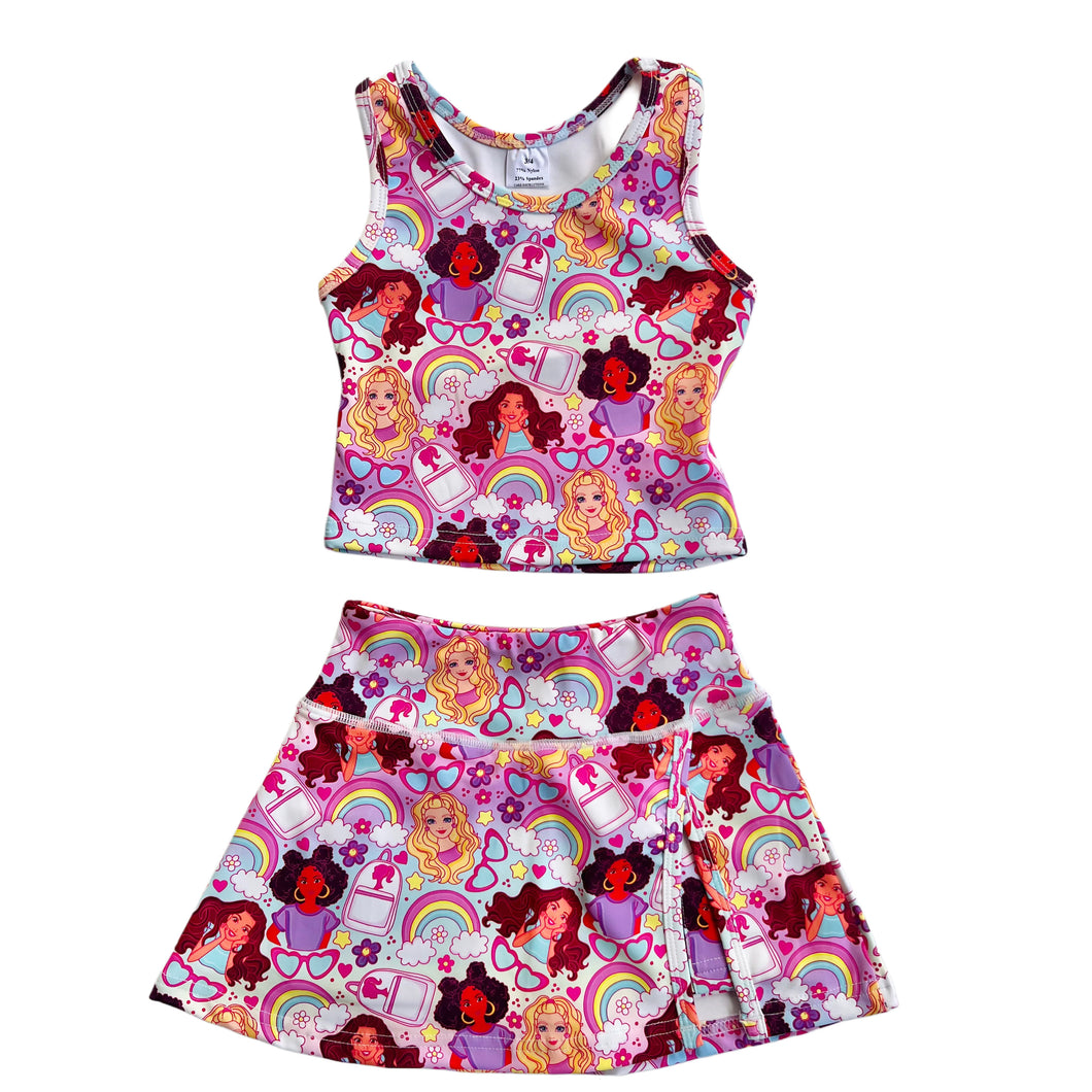 B girl| slit skort set (ready to ship)