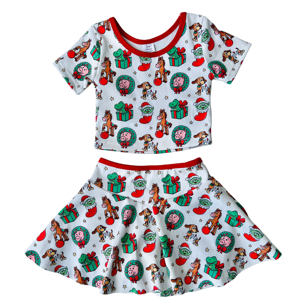 Christmas toys| v line skort set (ready to ship)