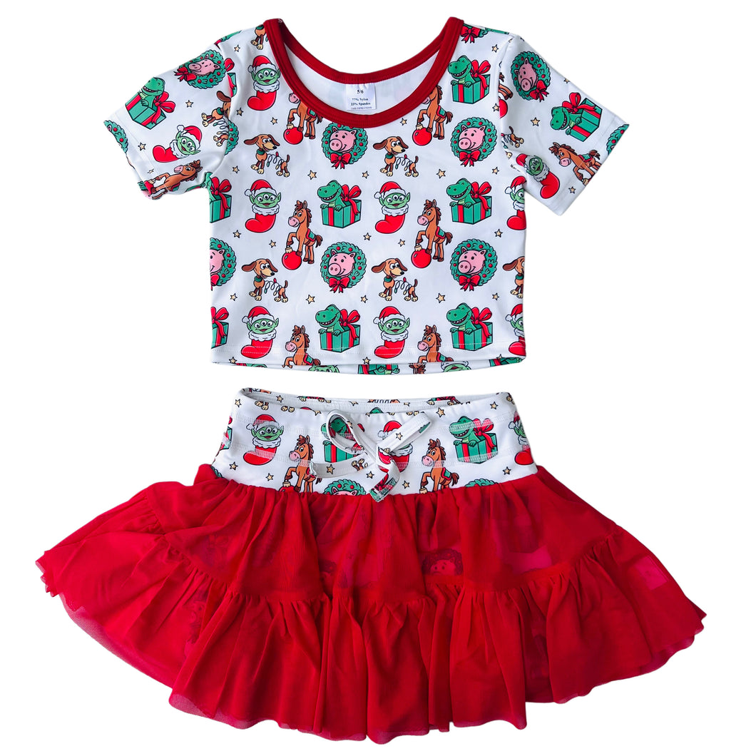 Christmas toys| twirl skort set (ready to ship)